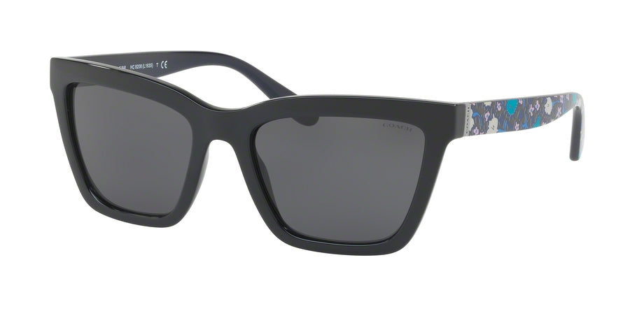 Coach L1635 HC8208 Square Sunglasses  545787-BLACK/ BLUE ELECTRIC FLORAL 55-19-140 - Color Map black