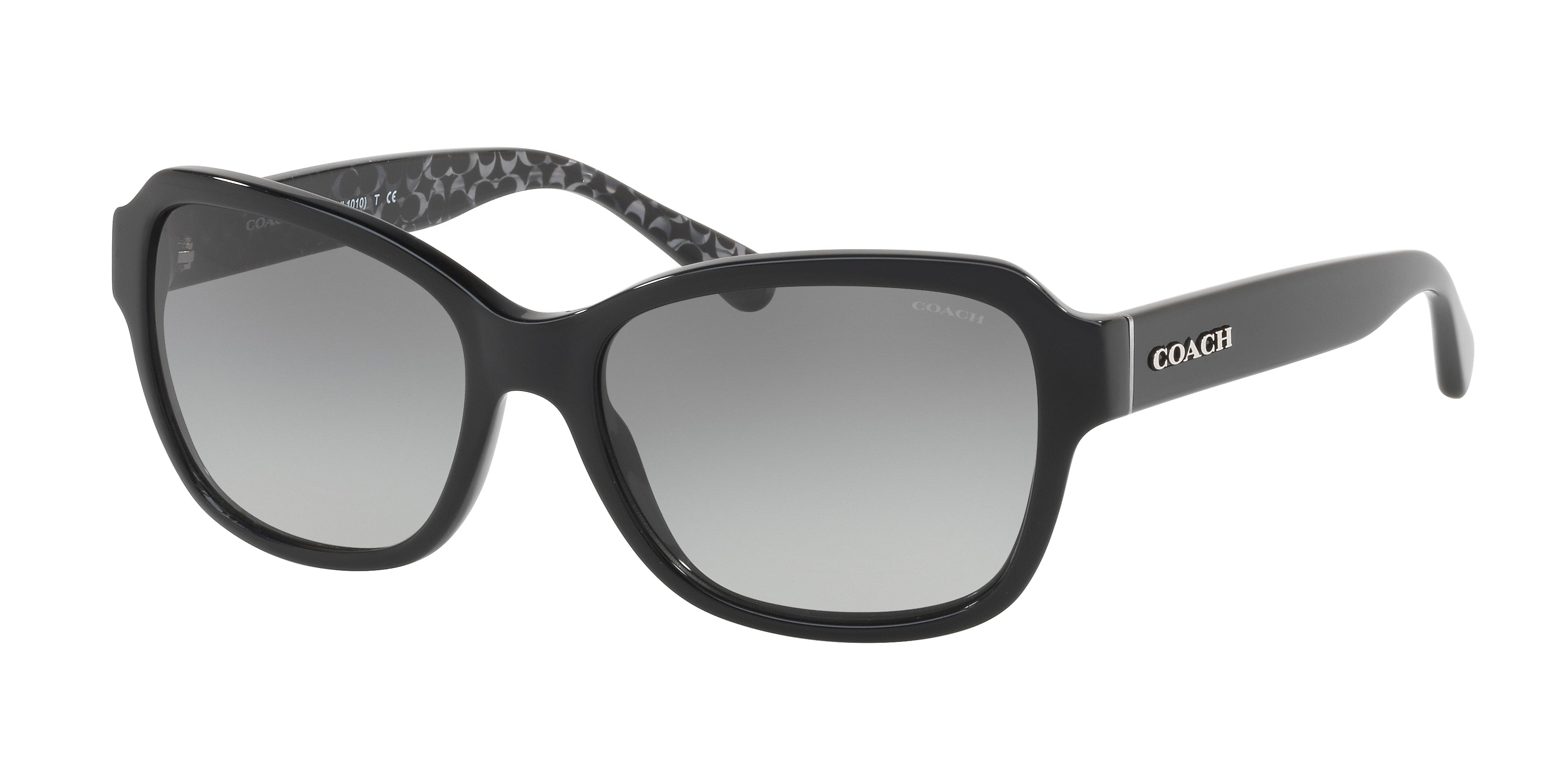 Coach L1010 HC8232 Rectangle Sunglasses 551011-Black 56-140-17 - Color Map Black