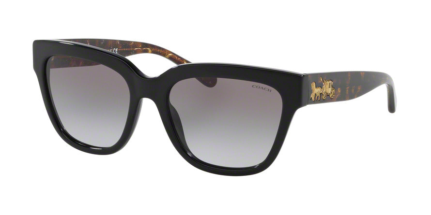 Coach L1082 HC8262 Square Sunglasses  500211-BLACK 55-18-140 - Color Map black