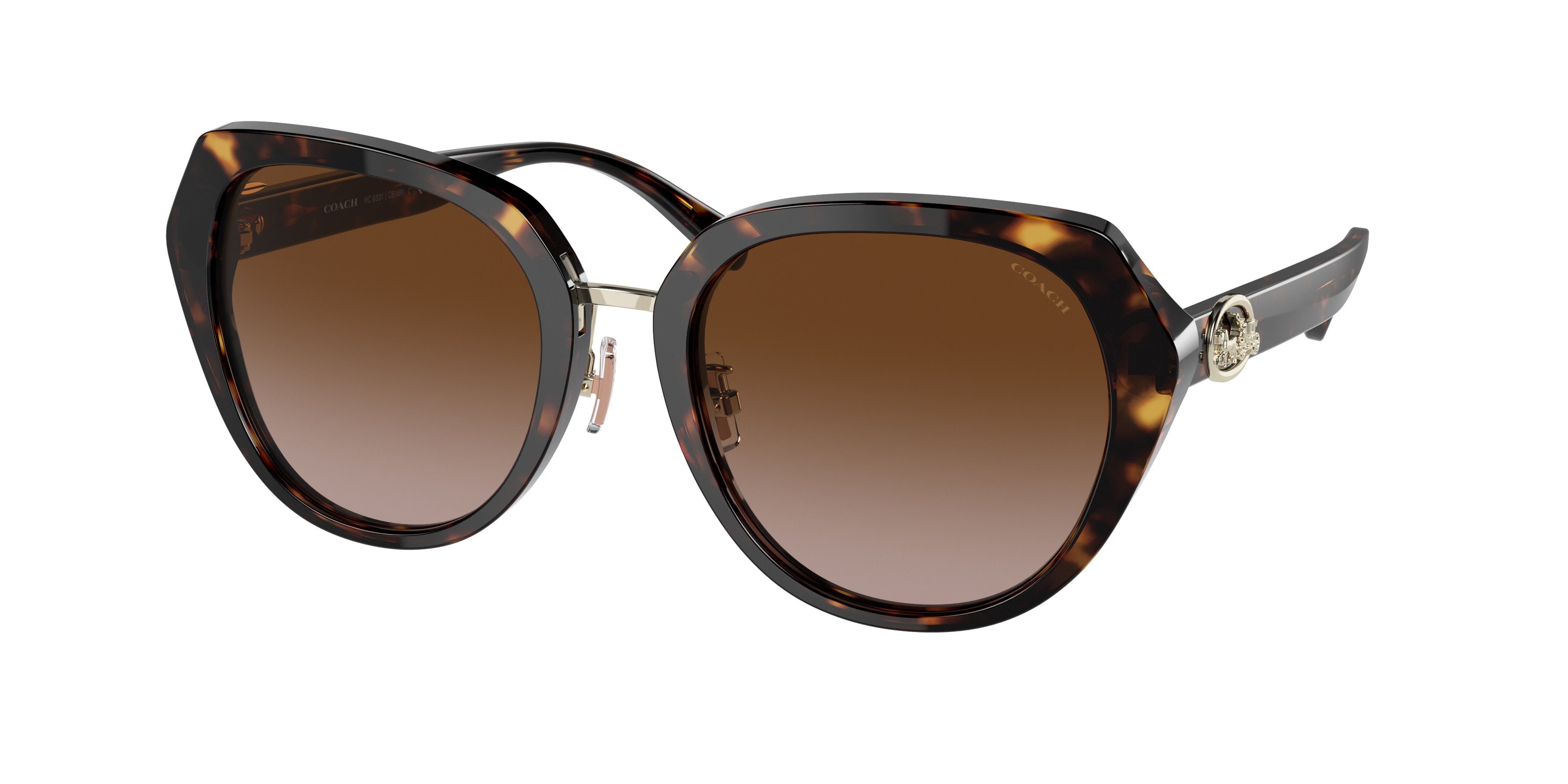 Coach C6189 HC8331 Round Sunglasses 512013-Dark Tortoise 55-145-20 - Color Map Tortoise