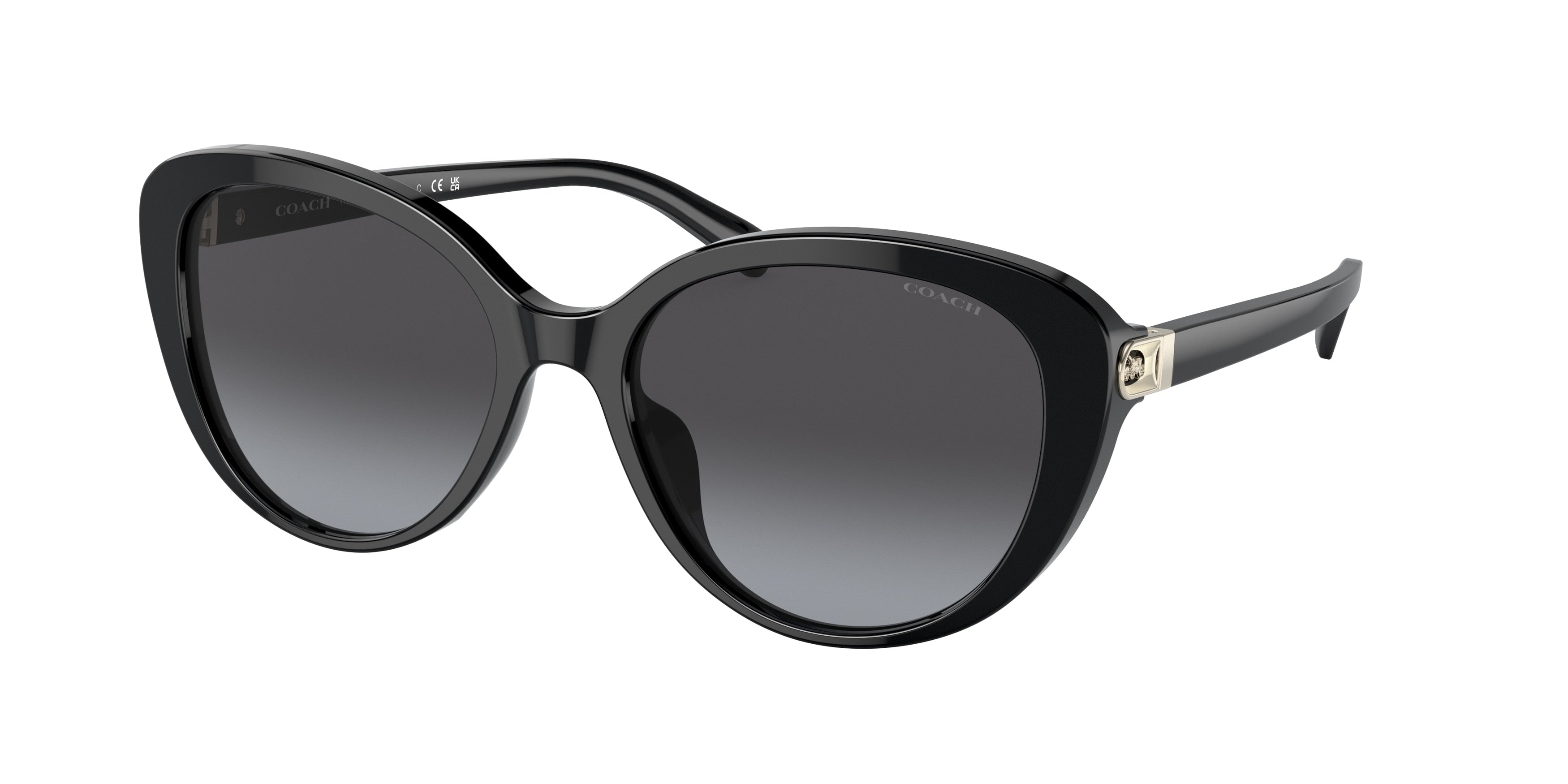 Coach CD479 HC8348U Cat Eye Sunglasses 50028G-Black 56-140-18 - Color Map Black