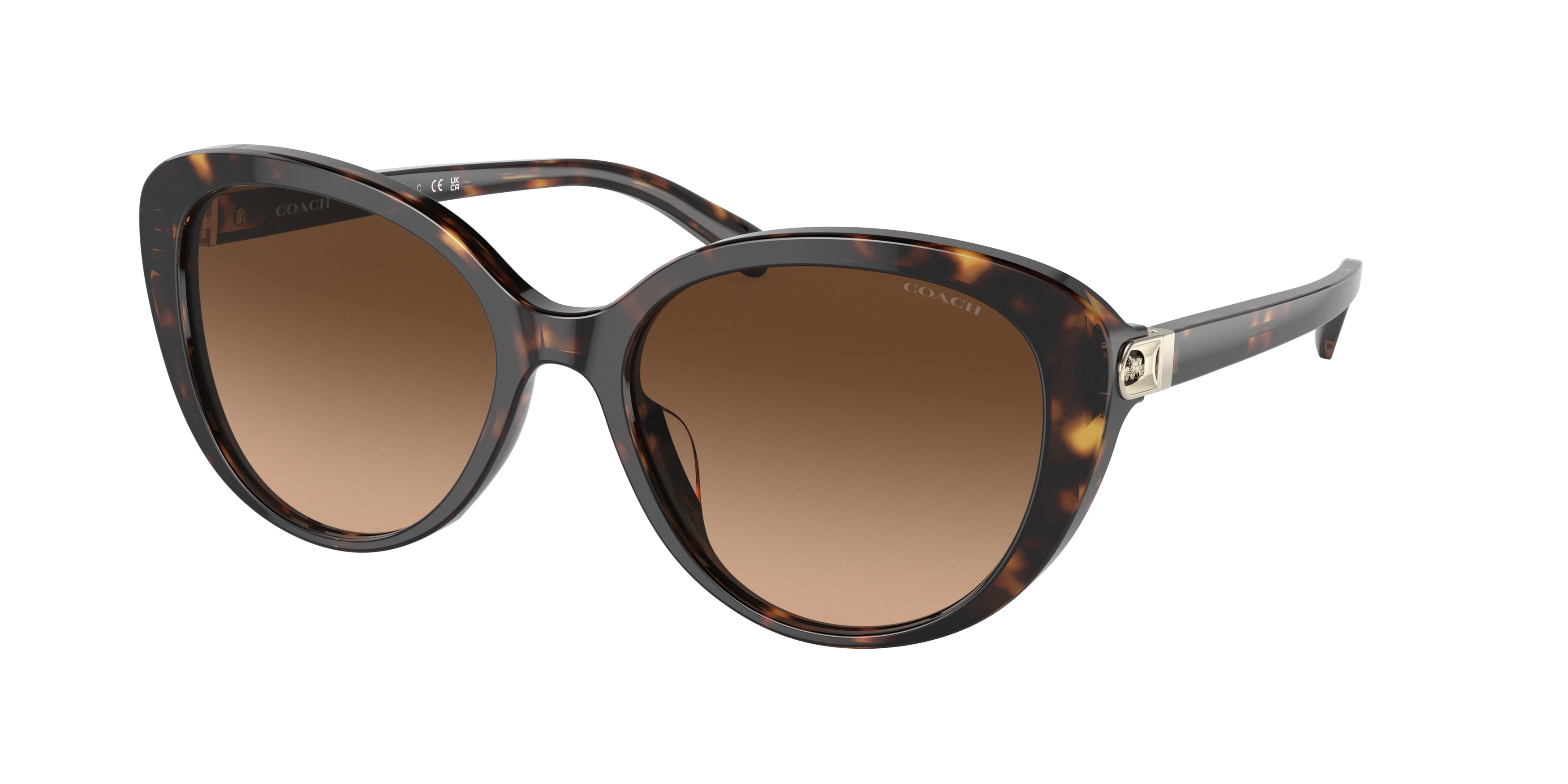 Coach CD479 HC8348U Cat Eye Sunglasses 512074-Dark Tortoise 56-140-18 - Color Map Tortoise
