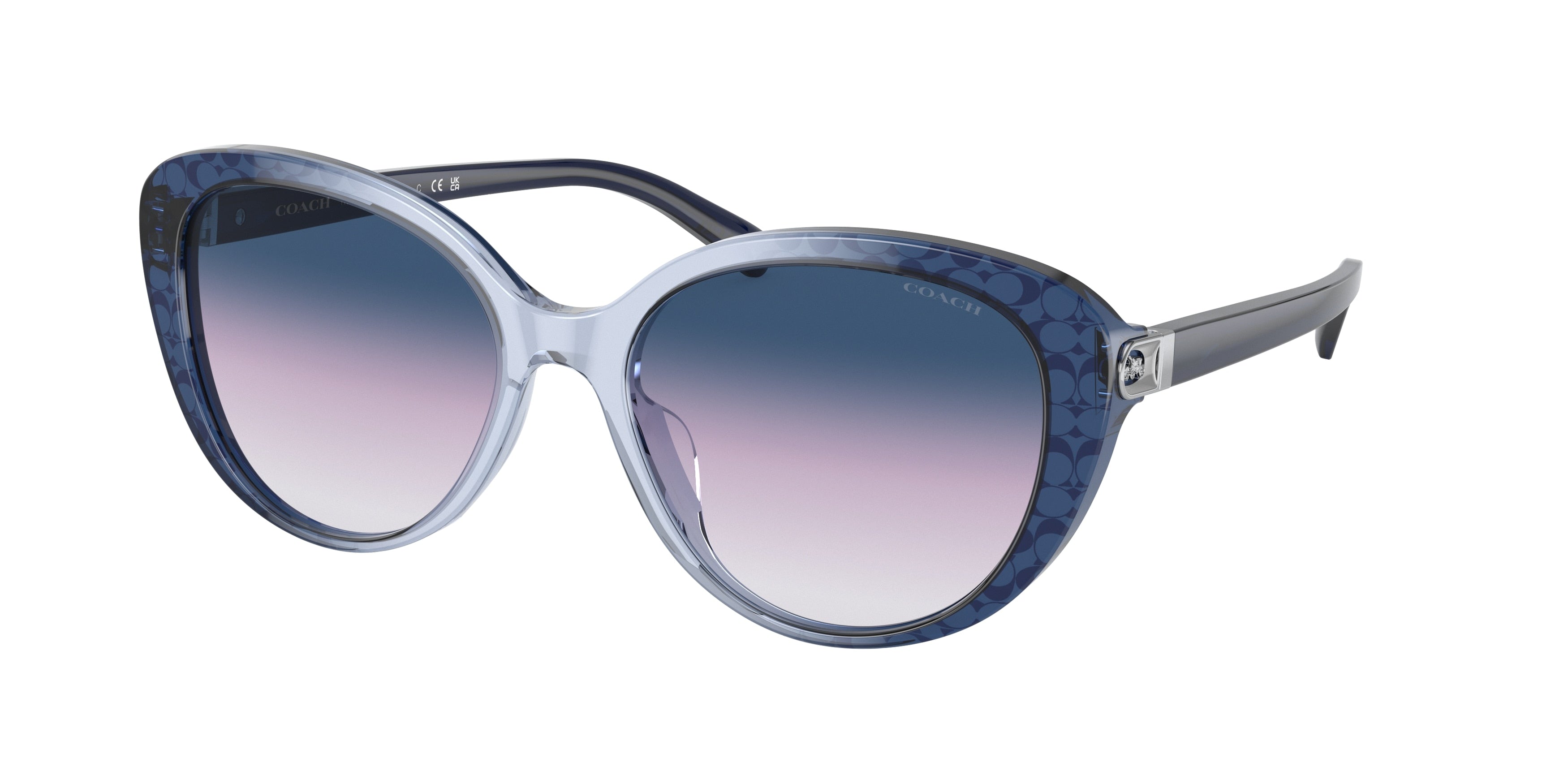 Coach CD479 HC8348U Cat Eye Sunglasses 57088H-Blue Gradient 56-140-18 - Color Map Blue
