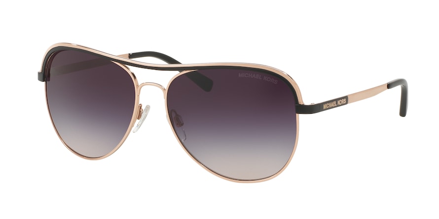 Michael Kors VIVIANNA I MK1012 Pilot Sunglasses  110836-ROSE GOLD/BLACK 58-15-135 - Color Map pink