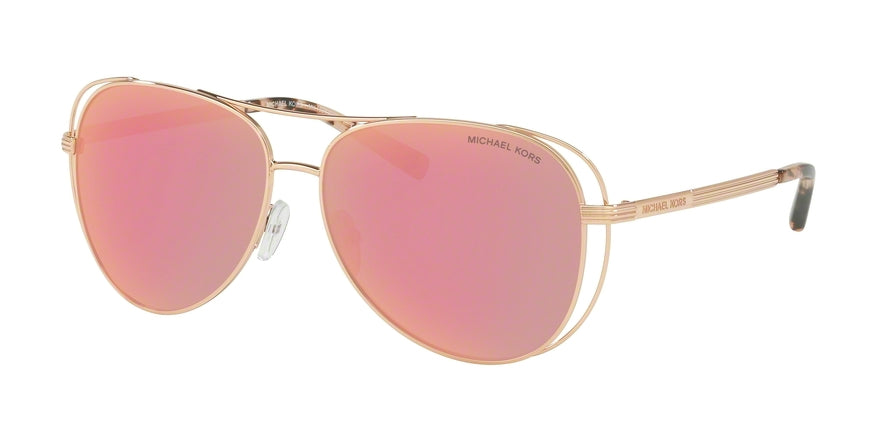 Michael Kors LAI MK1024 Pilot Sunglasses 1174N0-SHINY ROSE GOLD - TONE 58-13-135 - Color Map silver