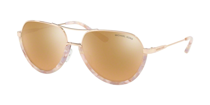 Michael Kors AUSTIN MK1031 Pilot Sunglasses 10275A-PASTEL PINK MOSAIC/ROSE GOLD 58-16-140 - Color Map gold