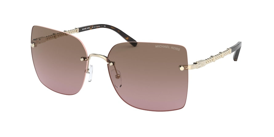 Michael Kors AURELIA MK1057 Square Sunglasses 101414-LIGHT GOLD 60-17-145 - Color Map gold