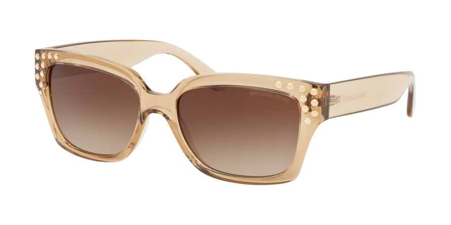 Michael Kors BANFF MK2066 Rectangle Sunglasses  334313-LIGHT BROWN CRYSTAL 55-17-140 - Color Map brown