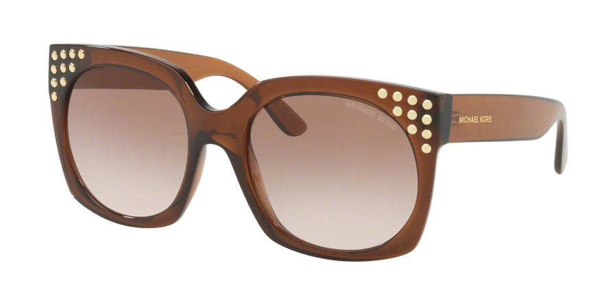 Michael Kors DESTIN MK2067 Square Sunglasses 334813-DARK BROWN CRYSTAL 56-19-140 - Color Map brown