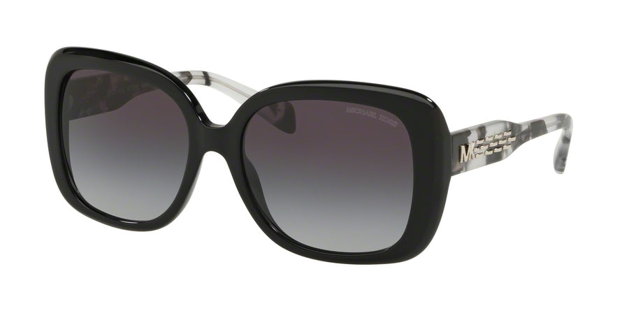 Michael Kors KLOSTERS MK2081 Rectangle Sunglasses 30058G-BLACK 56-17-140 - Color Map black