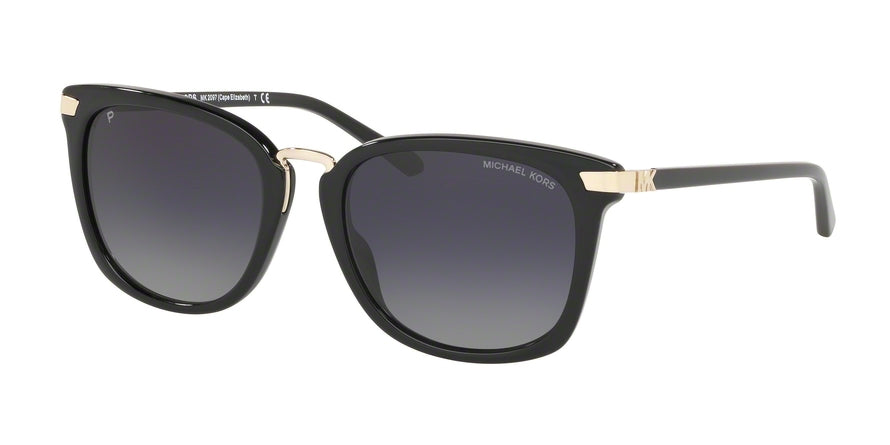 Michael Kors CAPE ELIZABETH MK2097F Square Sunglasses 3005T3-BLACK 54-19-140 - Color Map black