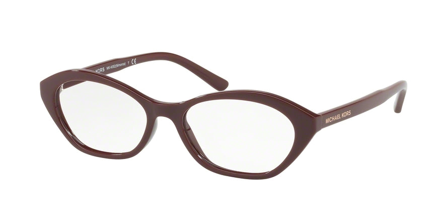 Michael Kors MINORCA MK4052 Irregular Eyeglasses 3325-MERLOT 52-16-135 - Color Map multicolor