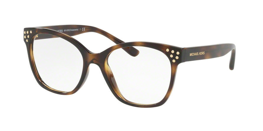 Michael Kors CHESAPEAKE MK4055 Square Eyeglasses 3336-DARK TORTOISE 52-17-140 - Color Map tortoise