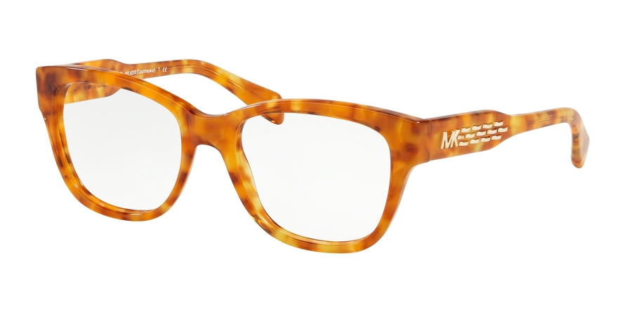 Michael Kors COURMAYEUR MK4059F Square Eyeglasses 3339-AMBER TORT 52-18-140 - Color Map amber