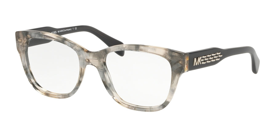 Michael Kors COURMAYEUR MK4059F Square Eyeglasses 3341-PINK SILVER FLAKES 52-18-140 - Color Map silver