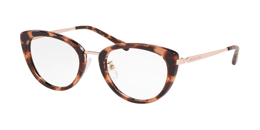 Michael Kors BRICKELL MK4063 Cat Eye Eyeglasses 3337-INJECTED PINK TORT 51-20-140 - Color Map havana