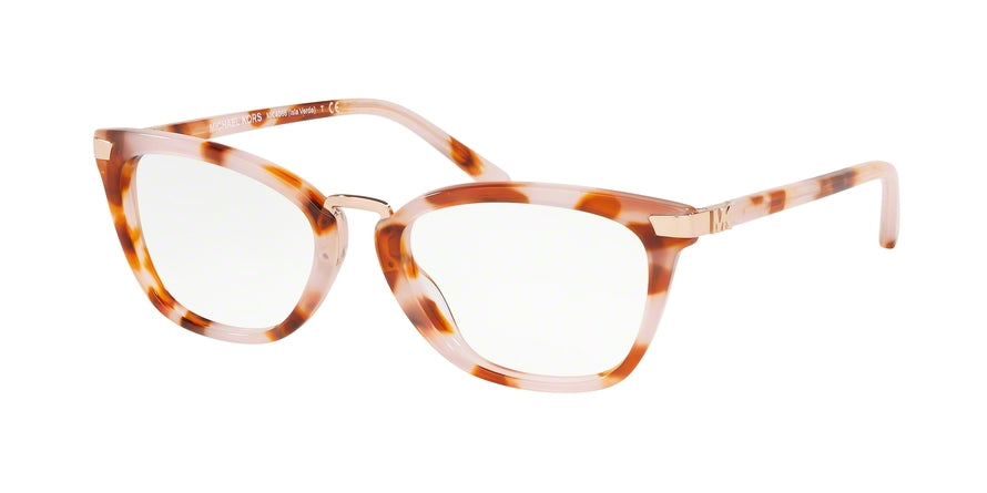 Michael Kors MK4066F Pillow Eyeglasses 3791-DB125.18 NEW MILKY CORAL TORT 52-18-140 - Color Map havana
