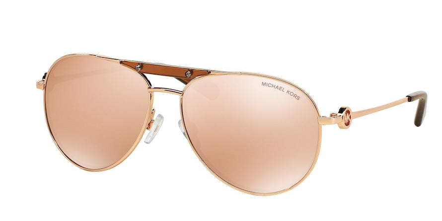 Michael Kors ZANZIBAR MK5001 Pilot Sunglasses 1003R1-ROSE GOLD-TONE 58-14-135 - Color Map pink