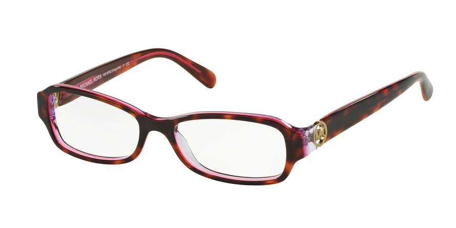 Michael Kors ANGUILLA MK8002 Rectangle Eyeglasses 3003-TORTOISE/PINK/PURPLE 52-16-140 - Color Map havana
