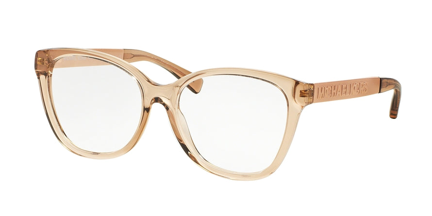 Michael Kors MK8015F Butterfly Eyeglasses  3092-BROWN TRANSPARENT/ROSE GOLD 54-16-140 - Color Map brown