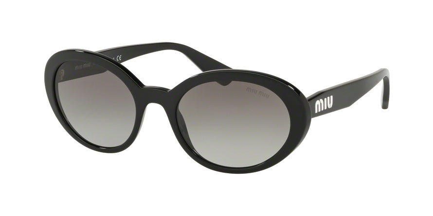 Miu Miu CORE COLLECTION MU01US Oval Sunglasses  1AB3M1-BLACK 53-19-140 - Color Map black