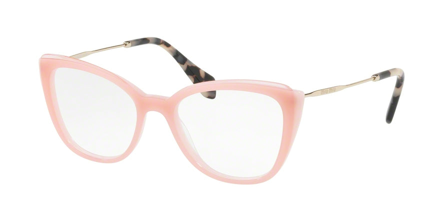 Miu Miu CORE COLLECTION MU02QV Butterfly Eyeglasses VYB1O1-PINK/TOP TRANSPARENT PINK 51-17-140 - Color Map pink