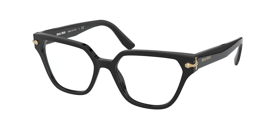 Miu Miu MU02TV Irregular Eyeglasses 1AB1O1-BLACK 52-17-140 - Color Map black