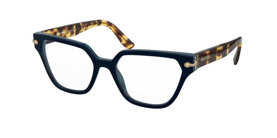 Miu Miu MU02TV Irregular Eyeglasses TMY1O1-BLUE 52-17-140 - Color Map blue