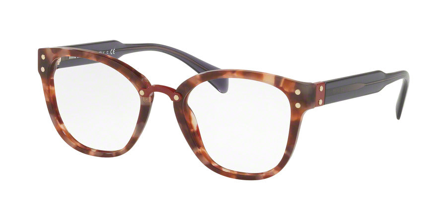 Miu Miu CORE COLLECTION MU04QV Square Eyeglasses UE01O1-HAVANA HYDRANGEA 52-20-140 - Color Map havana