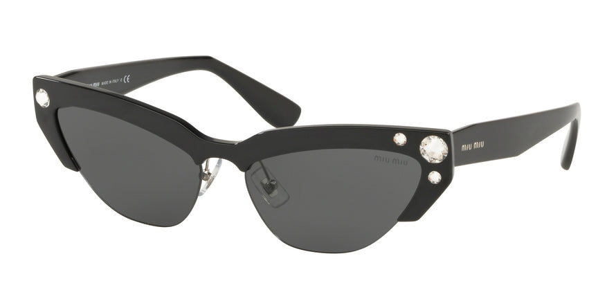 Miu Miu SPECIAL PROJECT MU04US Cat Eye Sunglasses 1251A1-BLACK 59-16-145 - Color Map black