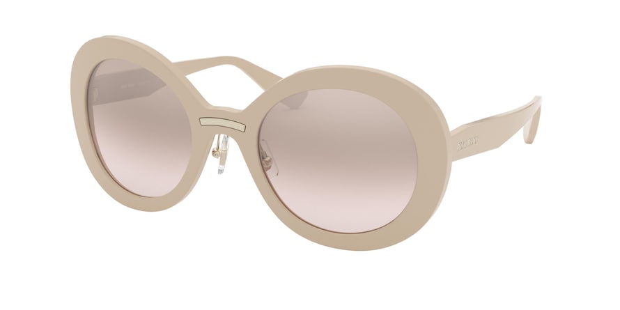 Miu Miu MU04VS Round Sunglasses 158204-BEIGE 53-23-140 - Color Map light brown