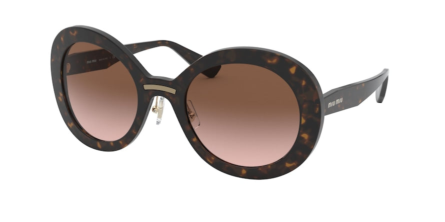 Miu Miu MU04VS Round Sunglasses 2AU0A6-HAVANA 53-23-140 - Color Map havana