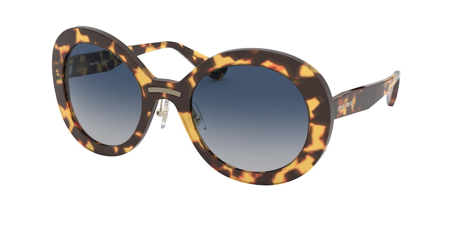 Miu Miu MU04VS Round Sunglasses 7S08Z1-LIGHT HAVANA 53-23-140 - Color Map havana