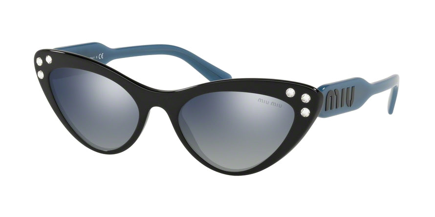 Miu Miu CORE COLLECTION MU05TSA Cat Eye Sunglasses 1AB3A0-BLACK 55-19-140 - Color Map black