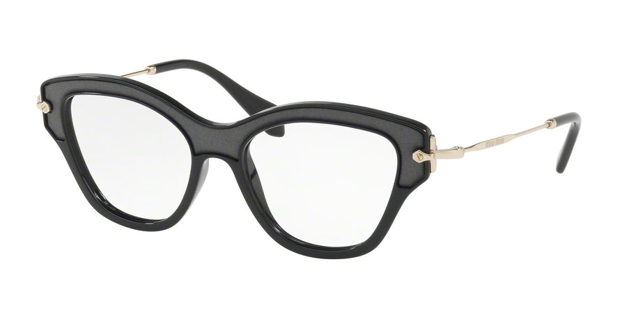 Miu Miu MU07OV Square Eyeglasses VIE1O1-BLACK 52-17-140 - Color Map black