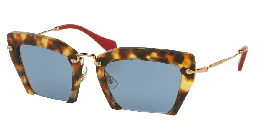 Miu Miu MU10QS Irregular Sunglasses  UA54N0-SAND MEDIUM HAVANA 54-24-140 - Color Map havana