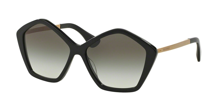 Miu Miu CULTE MU11NS Irregular Sunglasses  1AB0A7-BLACK 57-14-135 - Color Map black