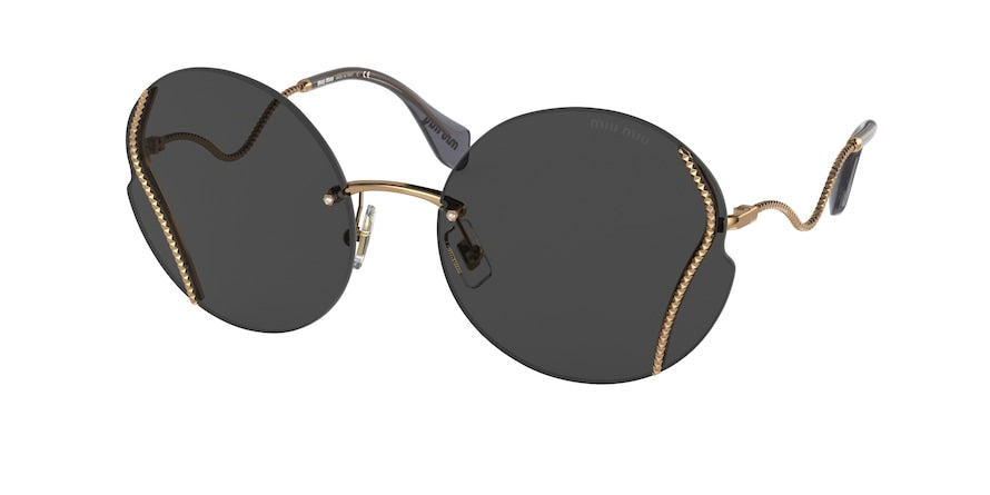 Miu Miu MU50XS Round Sunglasses 7OE5S0-ANTIQUE GOLD 61-19-145 - Color Map gold
