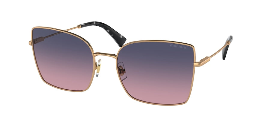 Miu Miu MU51WS Butterfly Sunglasses  7OE06N-ANTIQUE GOLD 59-19-140 - Color Map gold