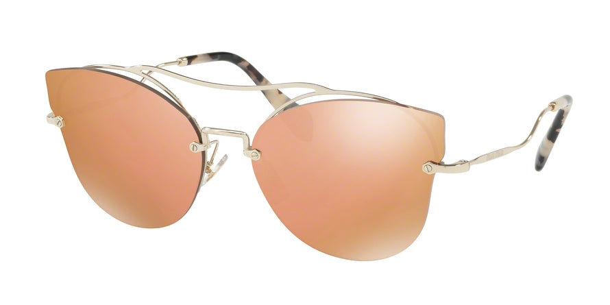 Miu Miu CORE COLLECTION MU52SS Butterfly Sunglasses ZVN6S0-PALE GOLD 62-17-145 - Color Map gold