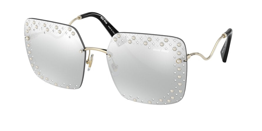 Miu Miu CORE COLLECTION MU52XS Square Sunglasses  06O1I2-PALE GOLD 64-18-145 - Color Map gold