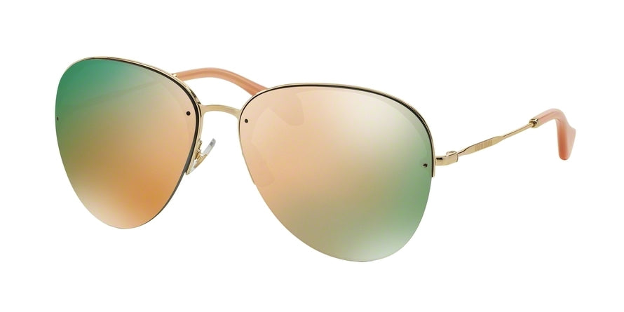 Miu Miu MU53PS Pilot Sunglasses  ZVN2D2-PALE GOLD 60-15-140 - Color Map gold