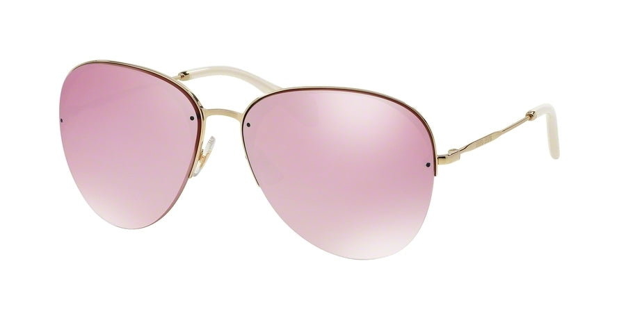 Miu Miu MU53PS Pilot Sunglasses ZVN4L2-PALE GOLD 60-15-140 - Color Map gold