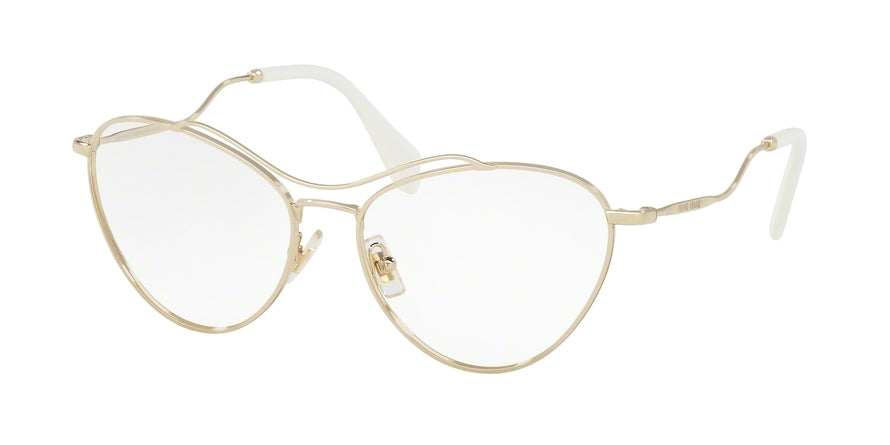 Miu Miu MU53PV Cat Eye Eyeglasses ZVN1O1-PALE GOLD 56-16-145 - Color Map gold