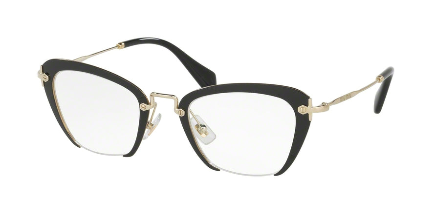 Miu Miu MU54OV Square Eyeglasses  1AB1O1-BLACK 49-24-140 - Color Map black