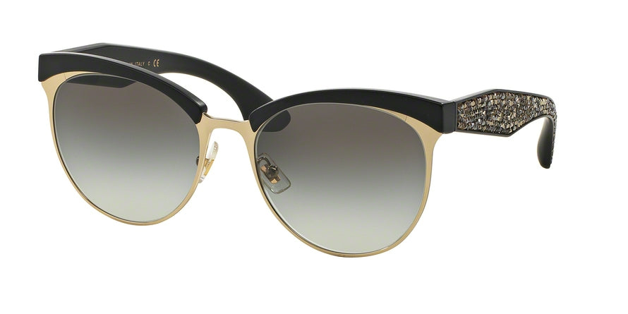 Miu Miu MU54QS Phantos Sunglasses 1BO0A7-PALE GOLD 56-18-145 - Color Map black