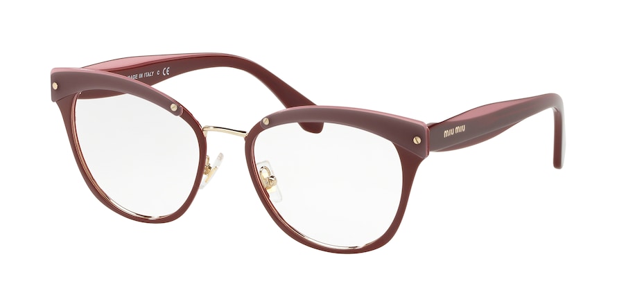 Miu Miu CORE COLLECTION MU54QV Square Eyeglasses CCG1O1-GARNET 50-18-140 - Color Map bordeaux