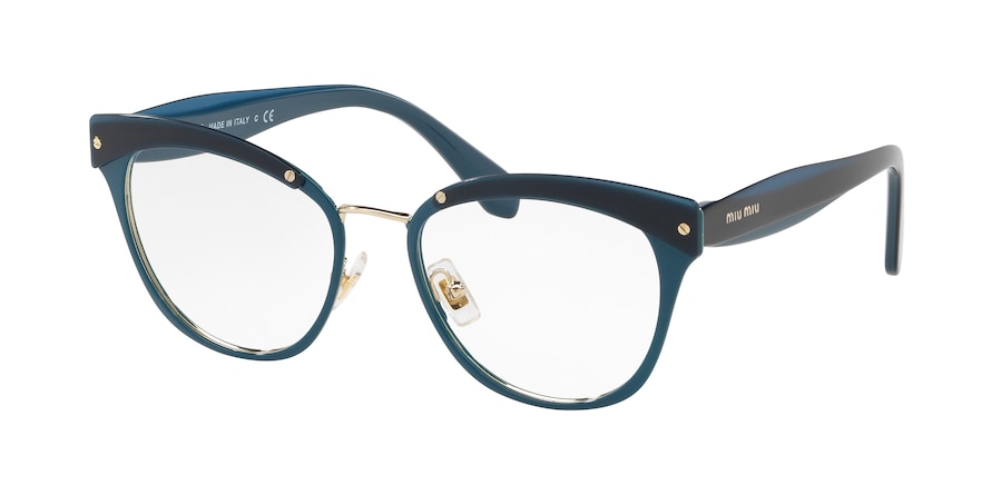 Miu Miu CORE COLLECTION MU54QV Square Eyeglasses WWK1O1-BLUE 52-18-145 - Color Map blue