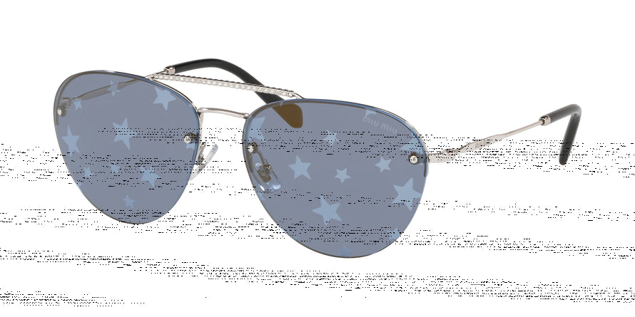 Miu Miu CORE COLLECTION MU54US Pilot Sunglasses 1BC182-SILVER 59-15-140 - Color Map silver