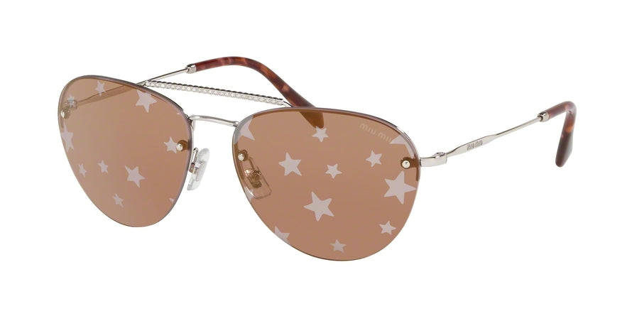 Miu Miu CORE COLLECTION MU54US Pilot Sunglasses 1BC195-SILVER 59-15-140 - Color Map silver